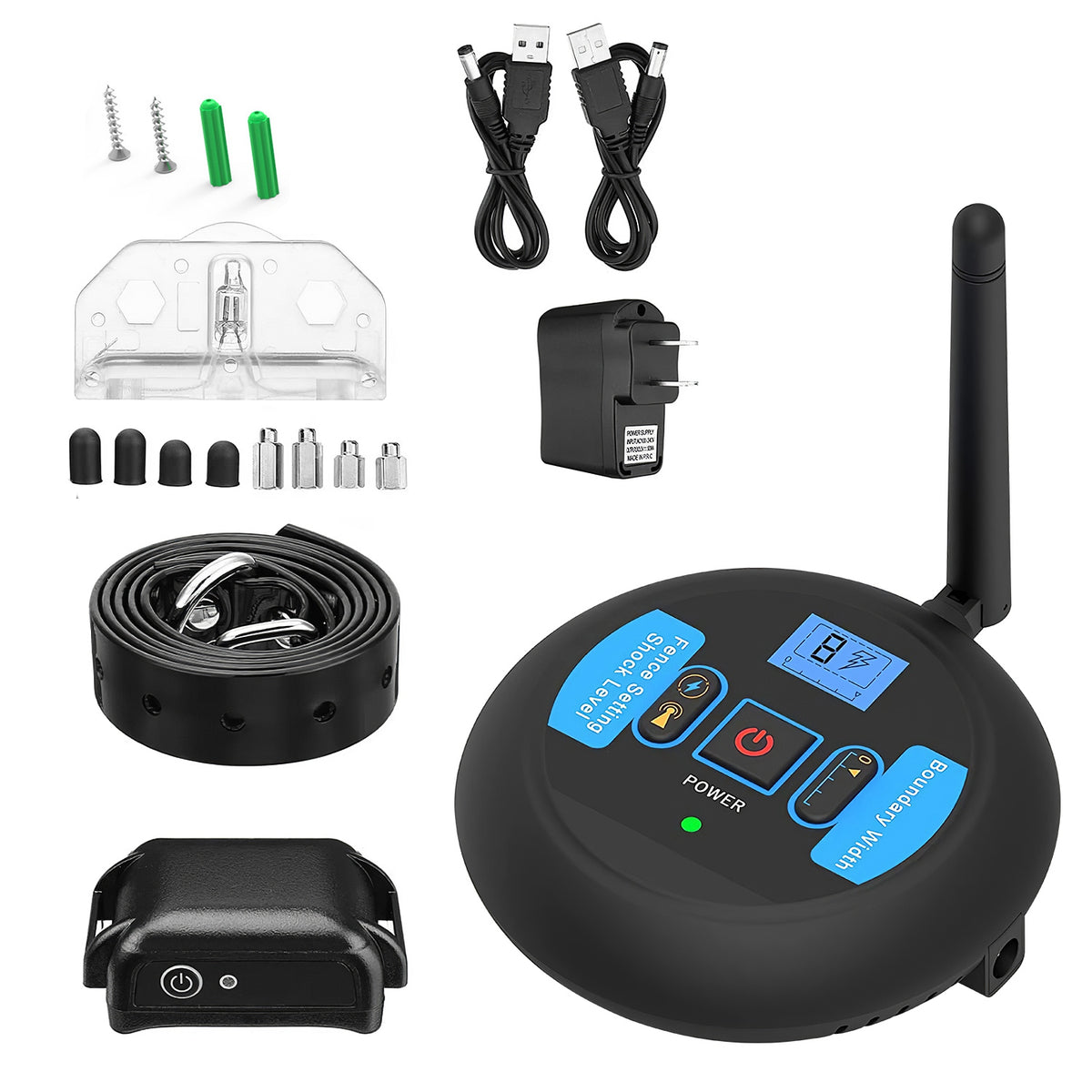 1Set Wireless Electric Dog Fence Pet Shock Boundary Containment System Electric Training Collar For Small Medium Large D