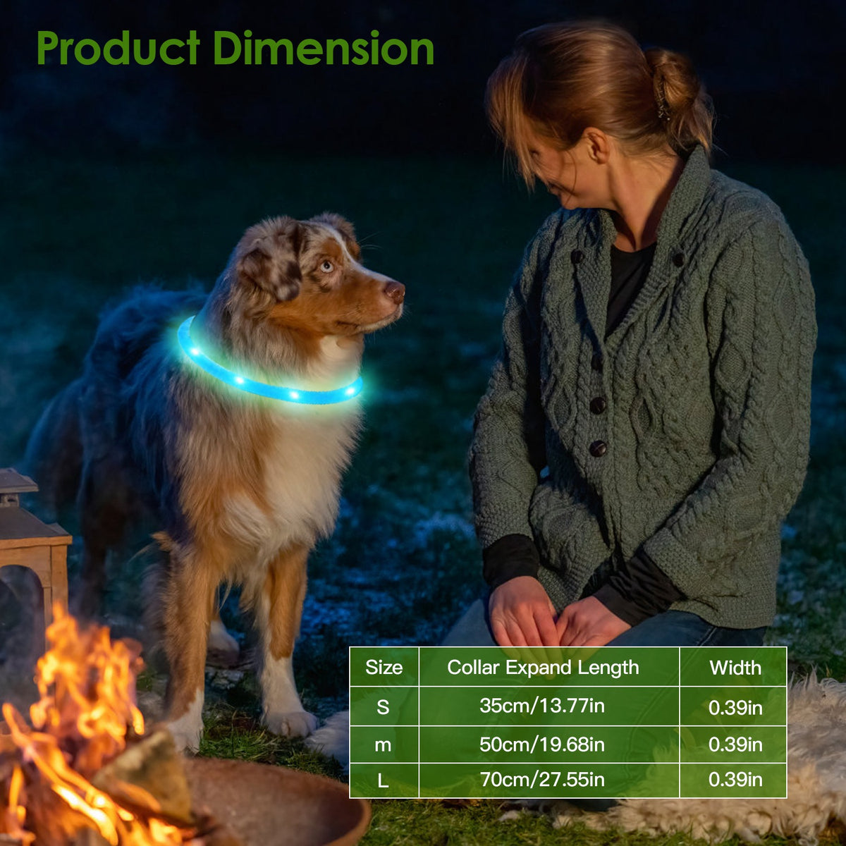 1Pc USB Rechargeable LED Dog Collar Multi Color Lighting Dog Safety Collar Cuttable Length Glow Dog Collar For Small Med