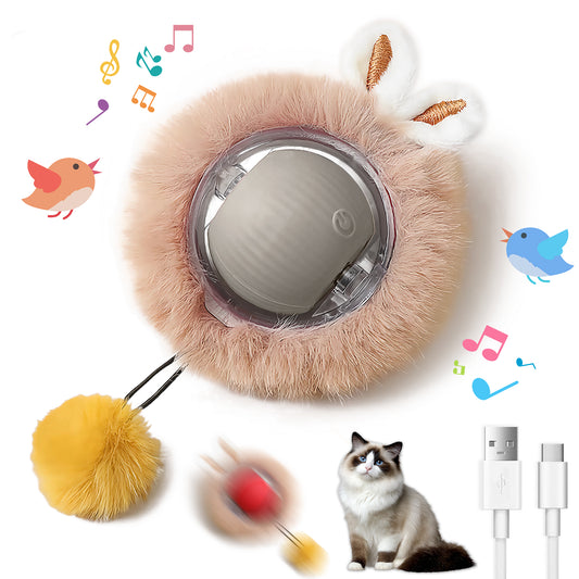 Interactive Toys Ball For Cats, Dog,Agile Moving Cat Ball ,Motion Activated Automatic Moving Ball With Lights,with Fluff