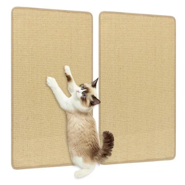 2-Pack 32"x20" Natural Sisal Cat Scratching Mats, Multifunctional Resting & Play Pads For Multi-Cat Households