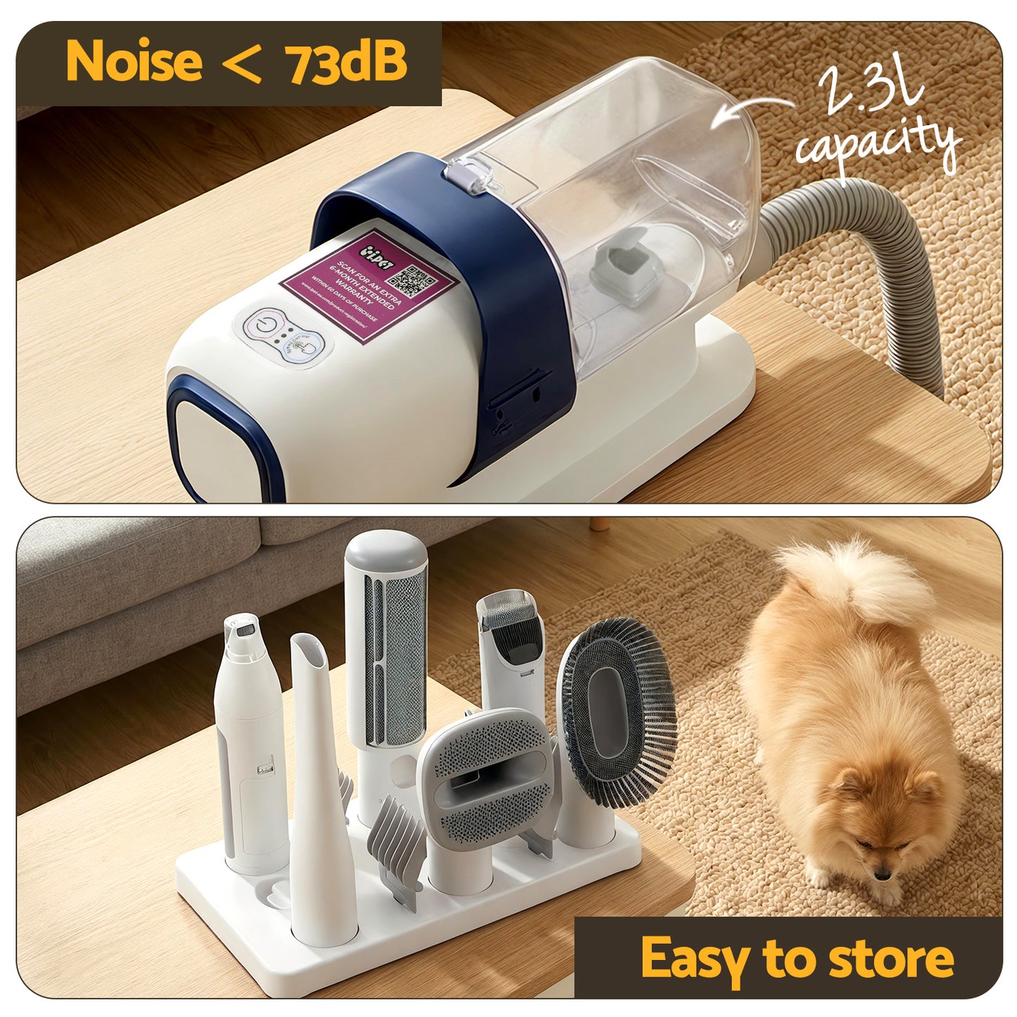 i.Pet Pet Grooming Vacuum Kit | Dog & Cat | Suction Grooming