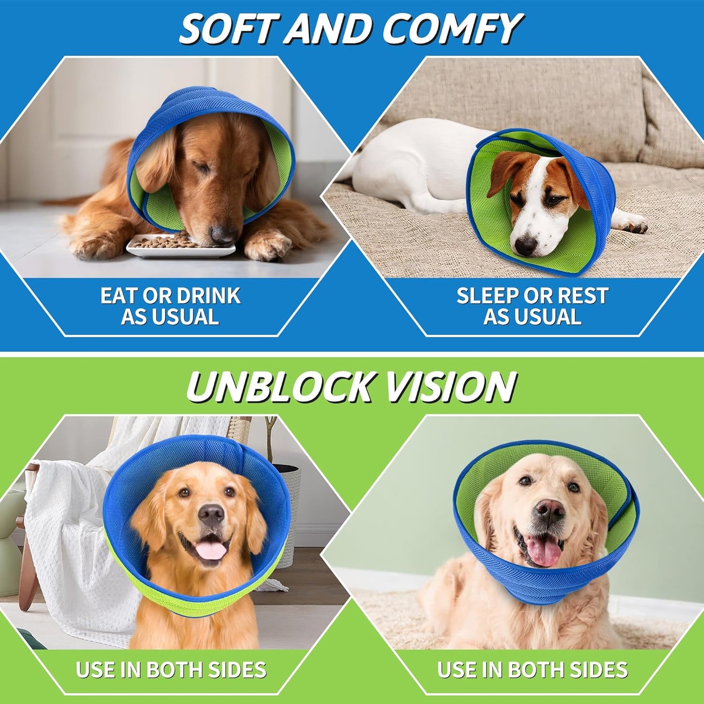 Soft Breathable Dog Cone Collar | Size M