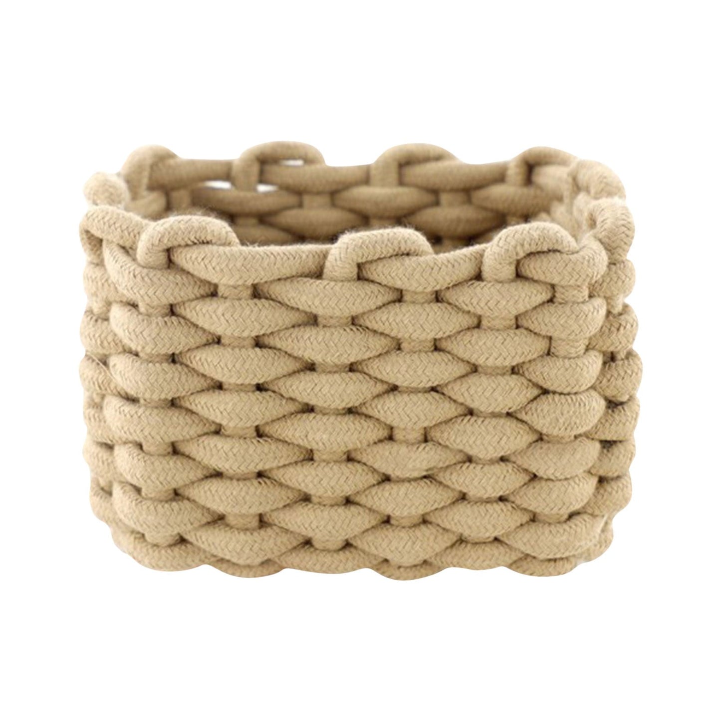 Cat Ears Pet Toy Organizer Basket | Woven Cotton Rope | Yellow