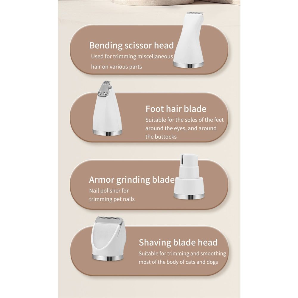 Dog Clippers Grooming Kit Hair Clipper-Low Noise Paw Trimmer