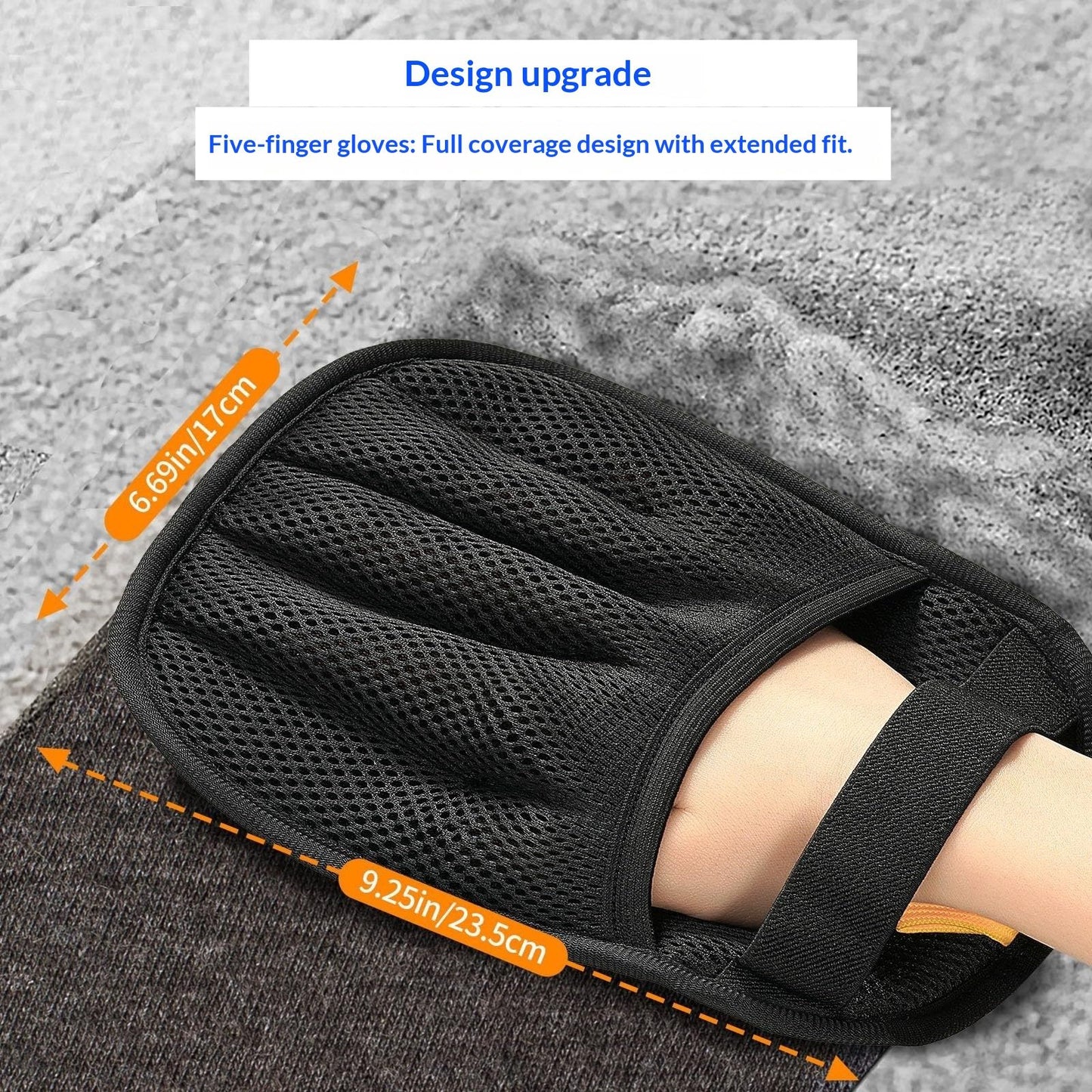 Upgraded Five-Finger Electrostatic Pet Hair Glove — 2pcs