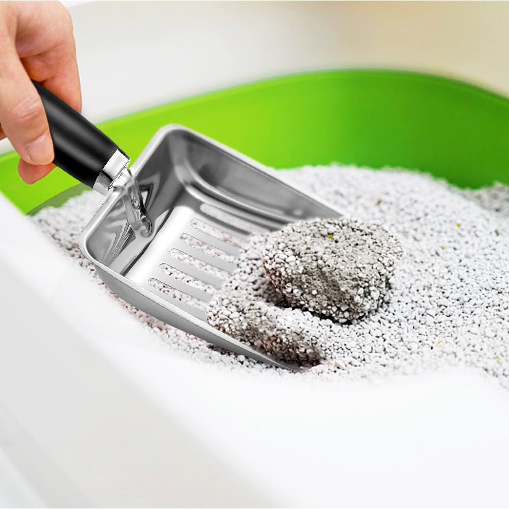 Stainless Steel Cat Litter Scoop | Heavy Duty Metal Sieve