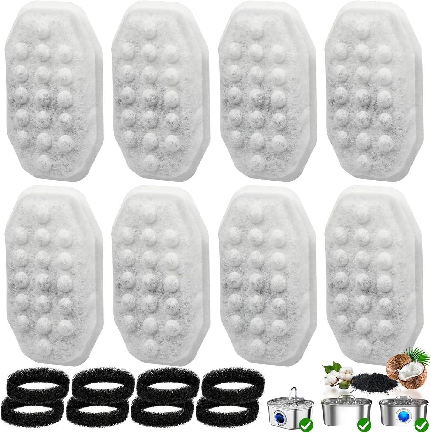 Cat Water Fountain Replacement Filters | 16 Pack | Automatic