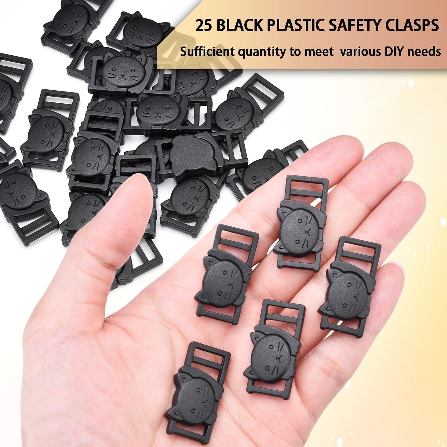 Cat Collar Breakaway Safety Clasp 25-Pack | Black