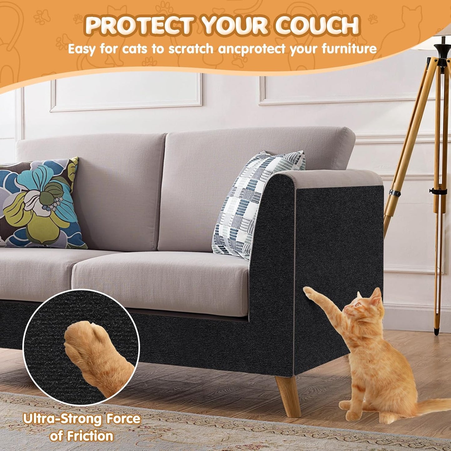 Cat Scratching Mat | Self-Adhesive Trimmable Sisal
