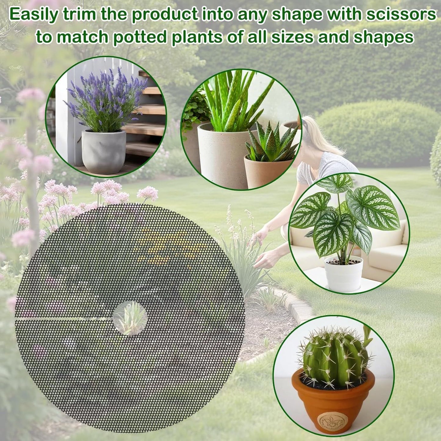 Cat-Proof Plant Pot Protective Cover Mesh 6-Pack | Soil Blocker | 30cm