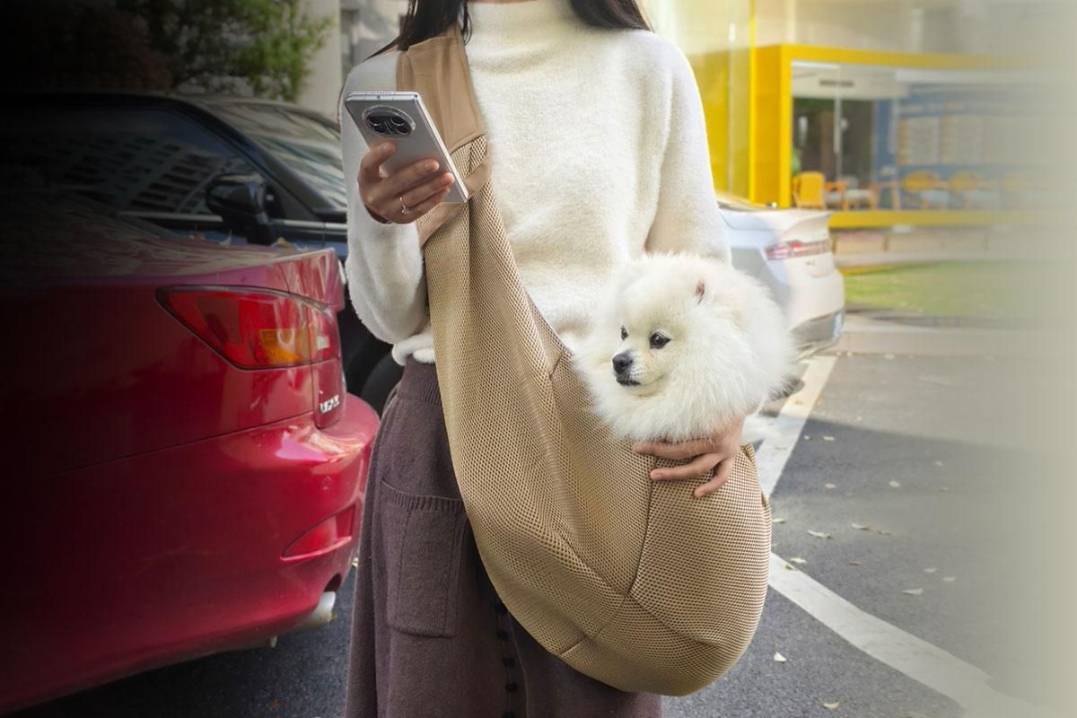 Breathable Pet Carrier Sling with Storage Pocket