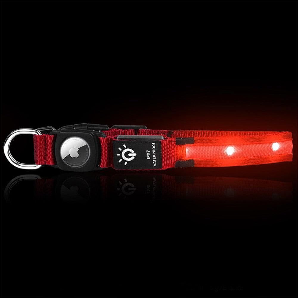 Luminous LED Pet Dog Collar Light-up USB Rechargeable Dog Collar Red