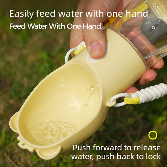 All-in-One Water and Food Pet Travel Cup | Yellow