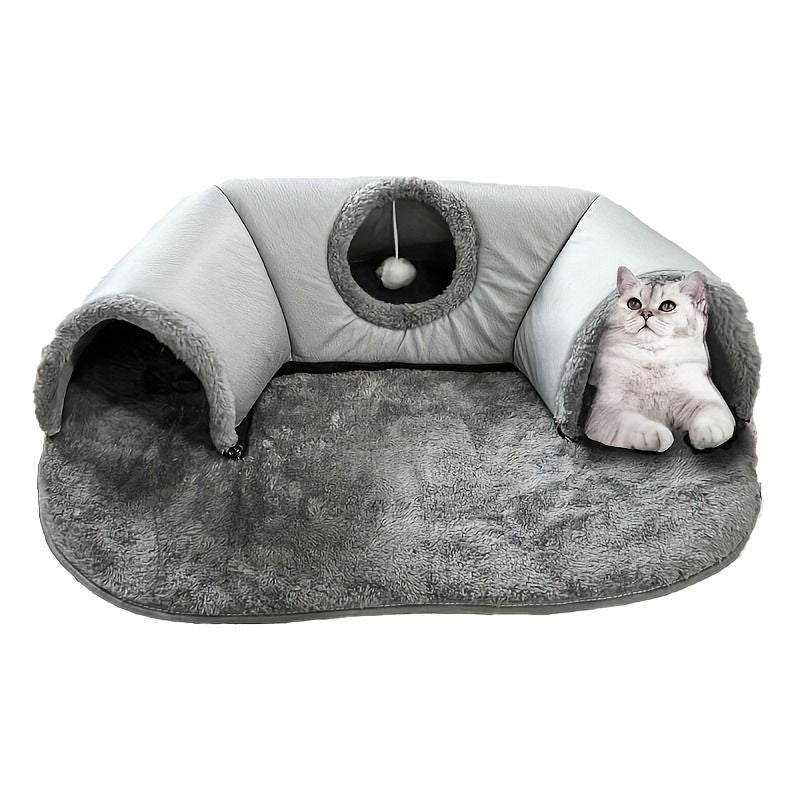Warm Cat Tunnel Bed | Autumn/Winter Plush | Medium