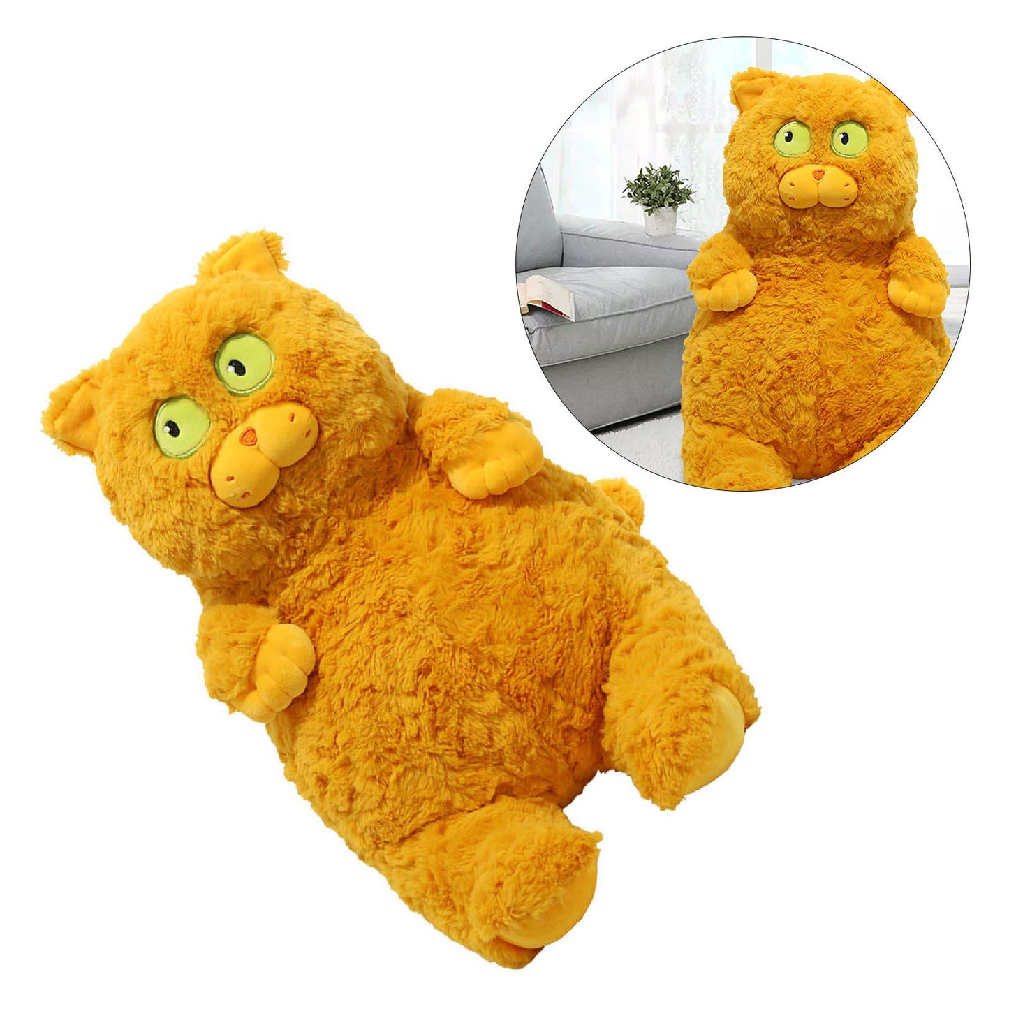 Cat Plush Toy Cute Soft Skin Friendly Fluffy Staring Short Plush Cat