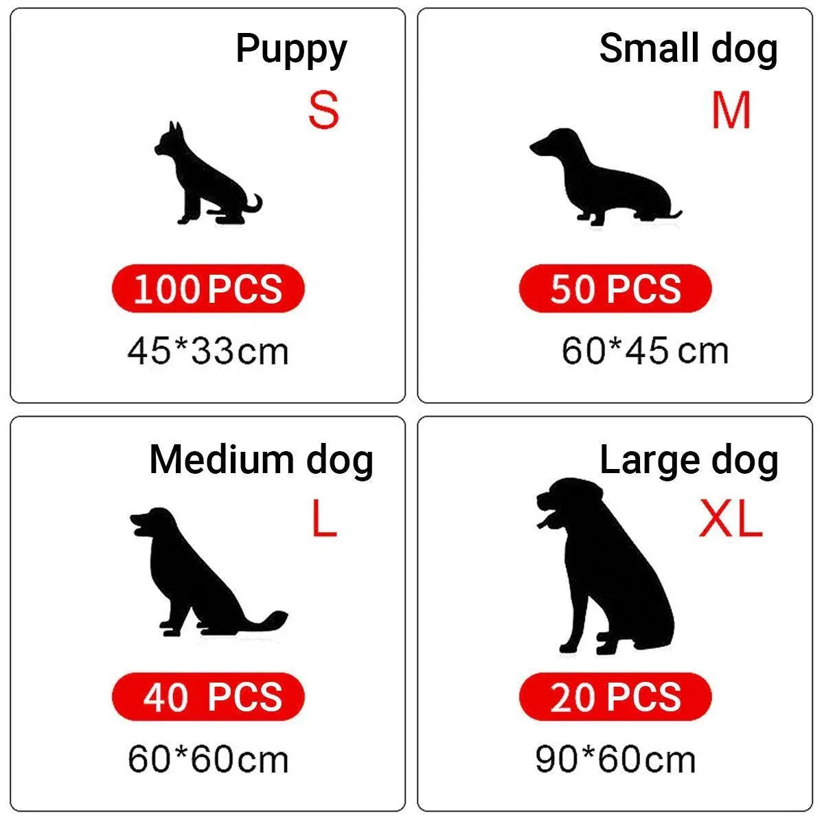 Dog Puppy Training Pads | Thickened Absorbent Pee Pads | 50 Pack