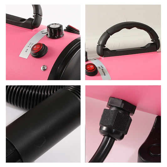 Pet Hair Dryer with Multiple Nozzles | Pink | Dog & Cat