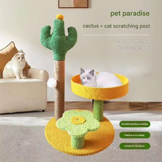 Cactus Pineapple Cat Tree | Green Multi-Level Scratching Post