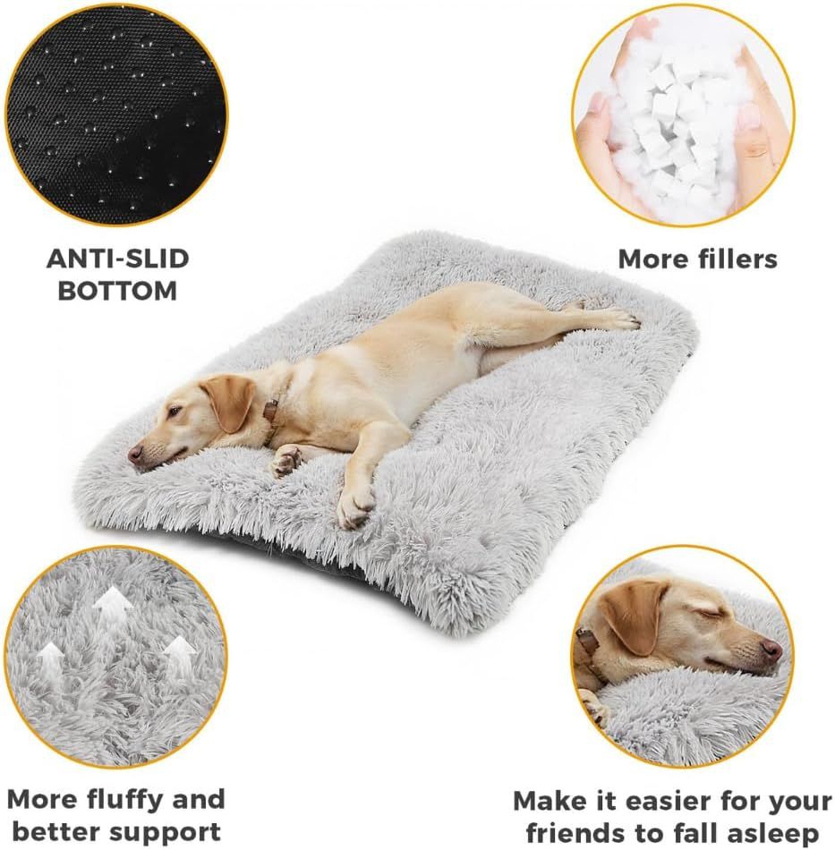 80 x 55 CM Winter Long Plush Dog Bed for Large Dogs
