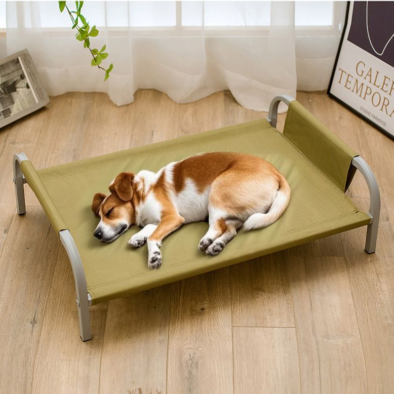 Grey Raised Pet Bed for Medium Dogs Cats Elevated Breathable Dog Cot