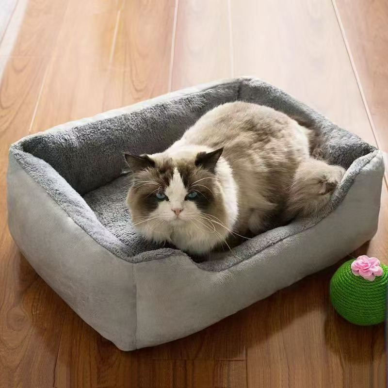 70x50x15CM Grey Premium Plush Pet Bed and Cozy Cushion Mat