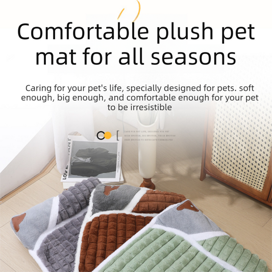 Grey L size Luxury Plush Pet Sleeping Mat