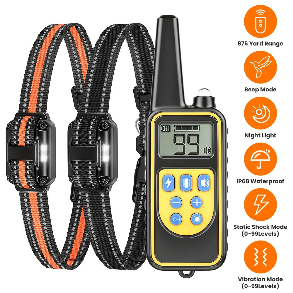 Dog Training Collar with Remote Rechargeable Dog Training Collar IP68 Waterproof with 4 Training Modes 3 Channels for Me