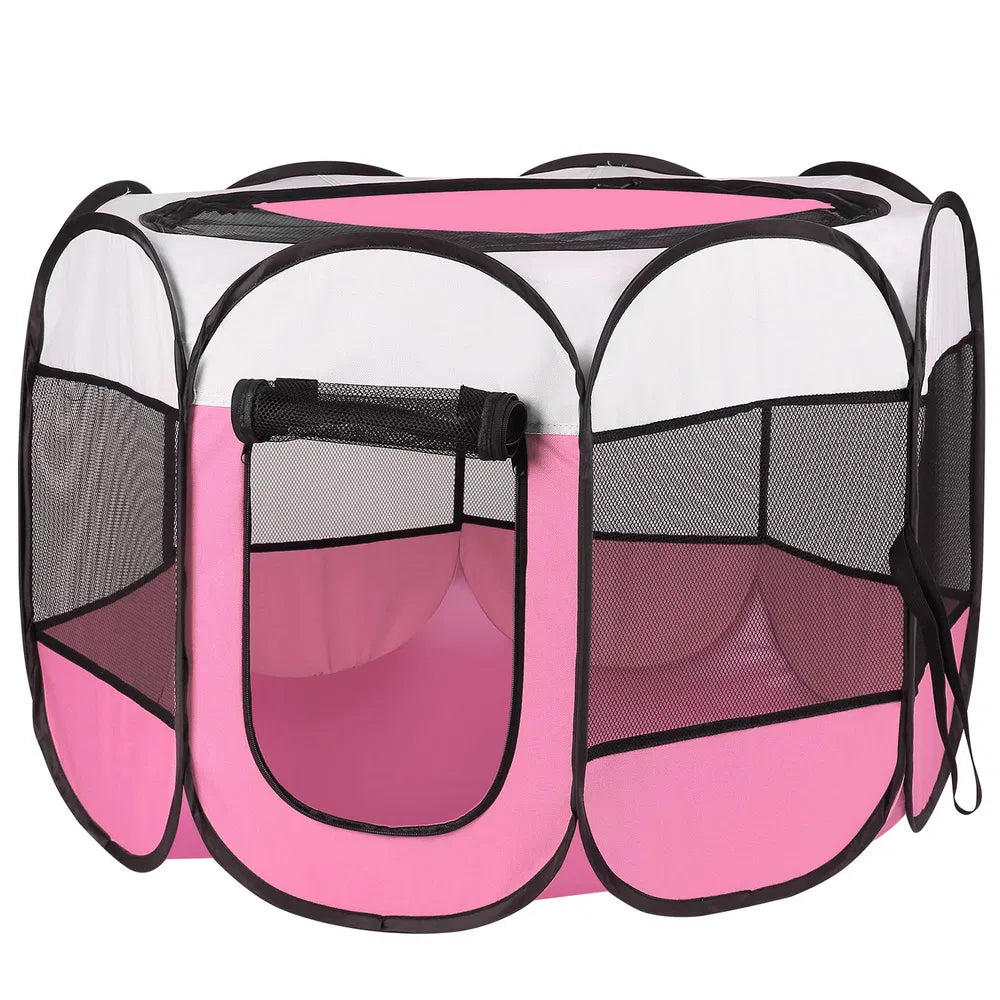 Portable Foldable Pet Playpen Exercise Pen Kennel Removable Zipper Top And Bottom Water Resistant Indoor Outdoor Use For