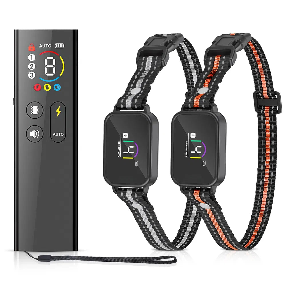 2-in-1 Dog Shock and Bark Collar Dog Training Collar with Remote 1/2/3 Collars(Options) Rechargeable IP68 Waterproof wit