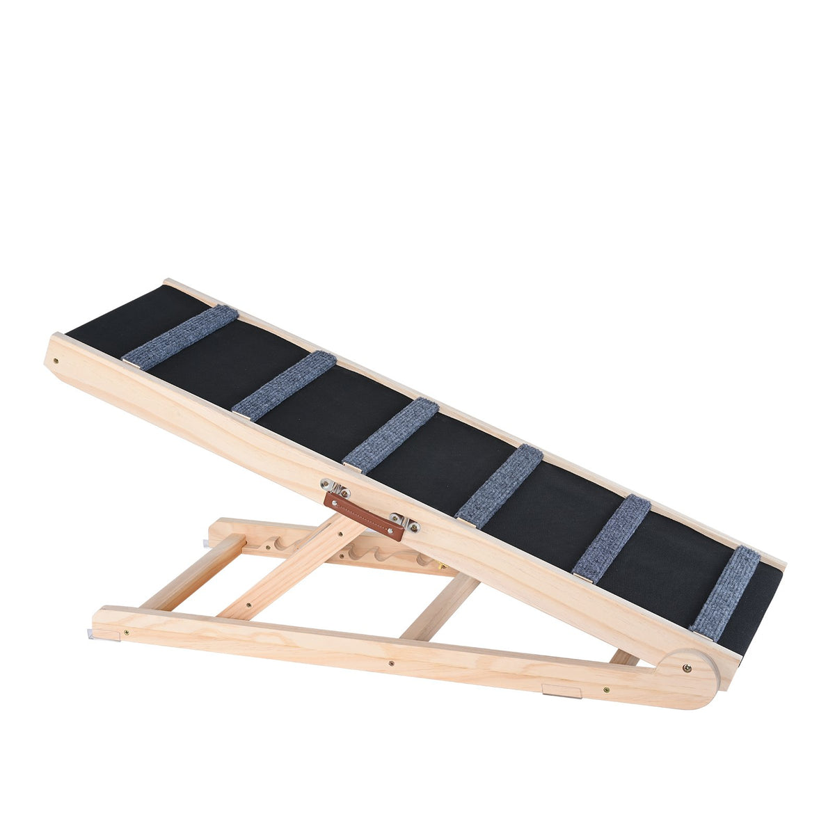 Dog Ramp, Folding Pet Ramp For Bed, Adjustable Dog Ramp For Small, Large, Old Dogs & Cats, Wooden Pet Ramp With 41.3' Lo