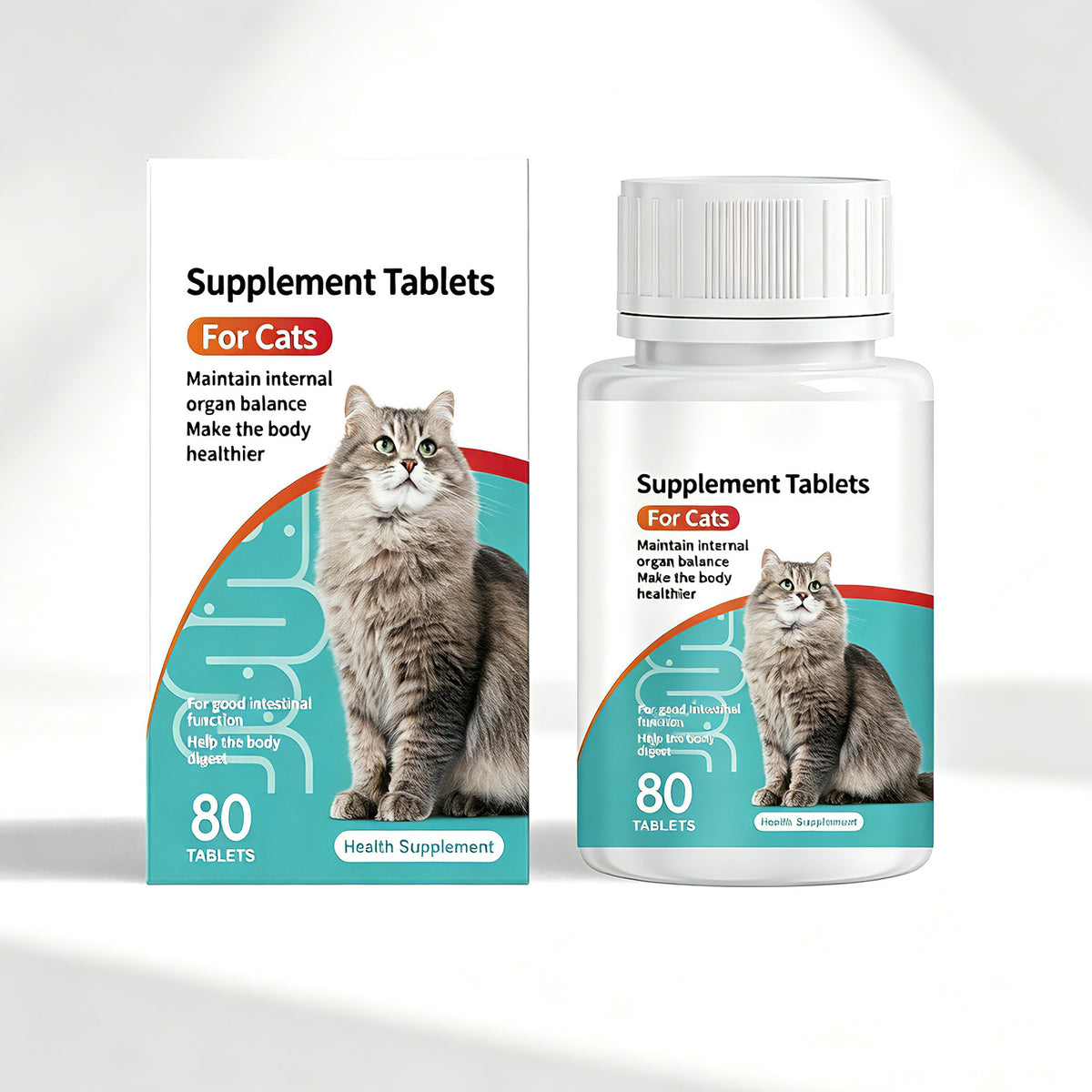 Cat Probiotic Supplement Tablets, Gut & Digestive Health Support With Vitamin B2 & Selenium, Immune, Skin & Vision Care,