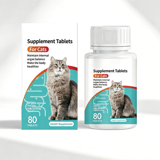 Cat Probiotic Supplement Tablets, Gut & Digestive Health Support With Vitamin B2 & Selenium, Immune, Skin & Vision Care,