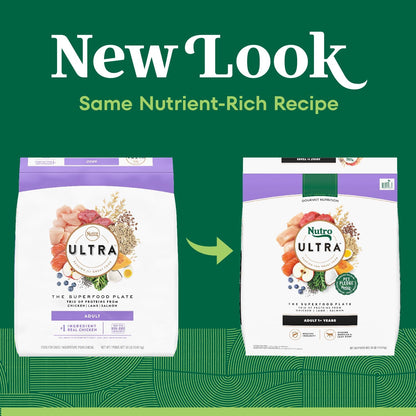 ULTRA Adult High Protein Natural Dry Dog Food with a Trio of Proteins from Chicken, Lamb and Salmon, 30 Lb. Bag