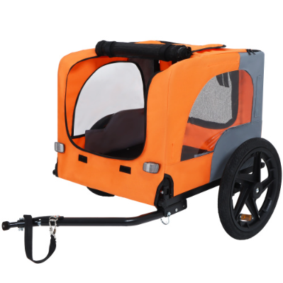 Utdoor Heavy Duty Collapsible Pet Bike Trailer With 16-Inch All Terrain Wheels & Universal Hitch Foldable Dog Cargo Carr
