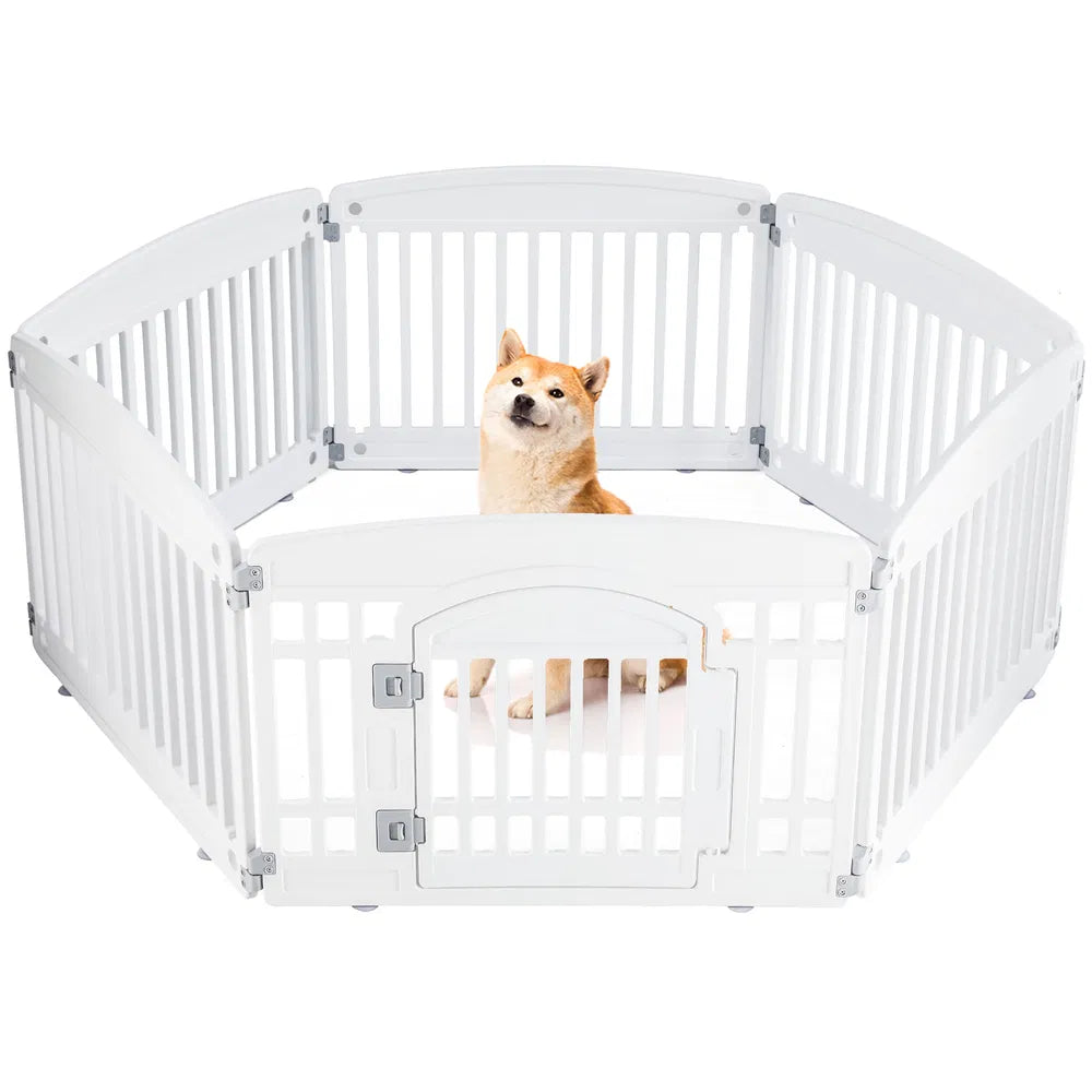 Dog Playpen Safe & Secure Indoor/Outdoor Pet Fence | Folding & Portable | Ideal for Small to Medium Dogs | Easy to Clean