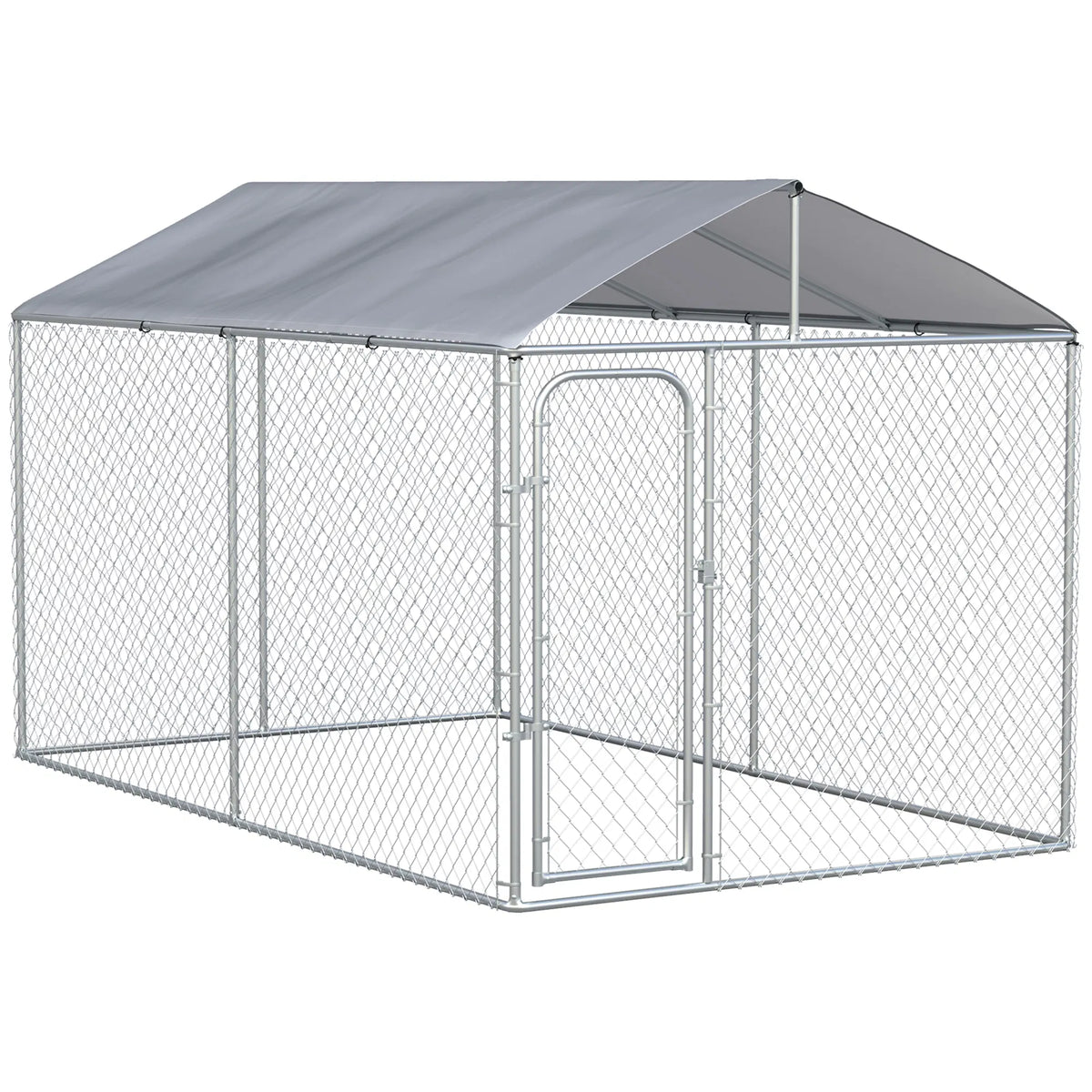 Dog Kennel Outdoor, Heavy Duty Playpen with Secure Lock, Cover, for Backyard & Patio, 13.1' x 7.5' x 7.5'