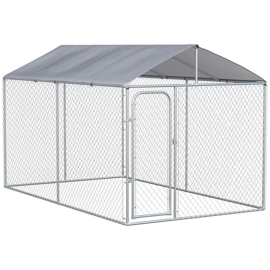 Dog Kennel Outdoor, Heavy Duty Playpen with Secure Lock, Cover, for Backyard & Patio, 13.1' x 7.5' x 7.5'