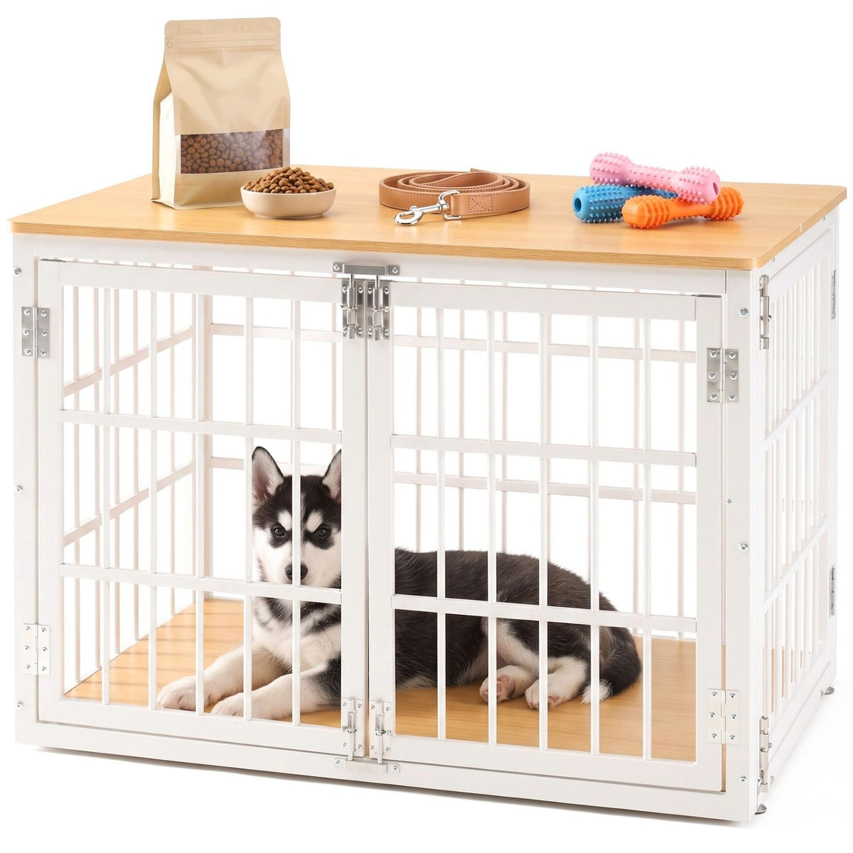 Sturdy Dog Crate Furniture, Heavy Duty Kennel For Large & Medium Dogs, Indoor Use