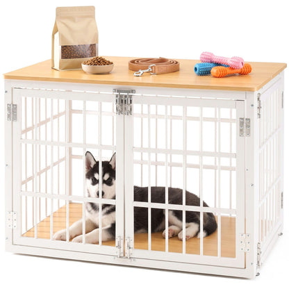 Sturdy Dog Crate Furniture, Heavy Duty Kennel For Large & Medium Dogs, Indoor Use
