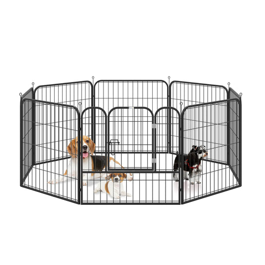 8 Panel Pet Playpen Play Yard Fence Home DIY Heavy-Duty Metal Foldable Indoor Outdoor 31.5"H