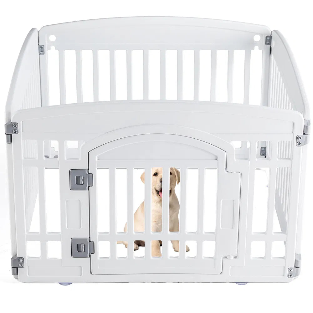 Dog Playpen Safe & Secure Indoor/Outdoor Pet Fence | Folding & Portable | Ideal for Small to Medium Dogs | Easy to Clean