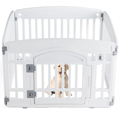 Dog Playpen Safe & Secure Indoor/Outdoor Pet Fence | Folding & Portable | Ideal for Small to Medium Dogs | Easy to Clean