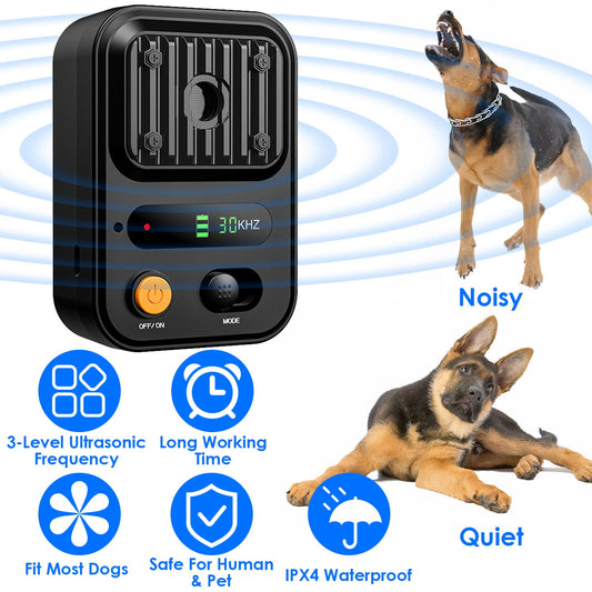 Black-Green Color Options -- 1Pc Ultrasonic Anti-Barking Device Rechargeable Auto Dog Bark Control Deterrent Box Trainin