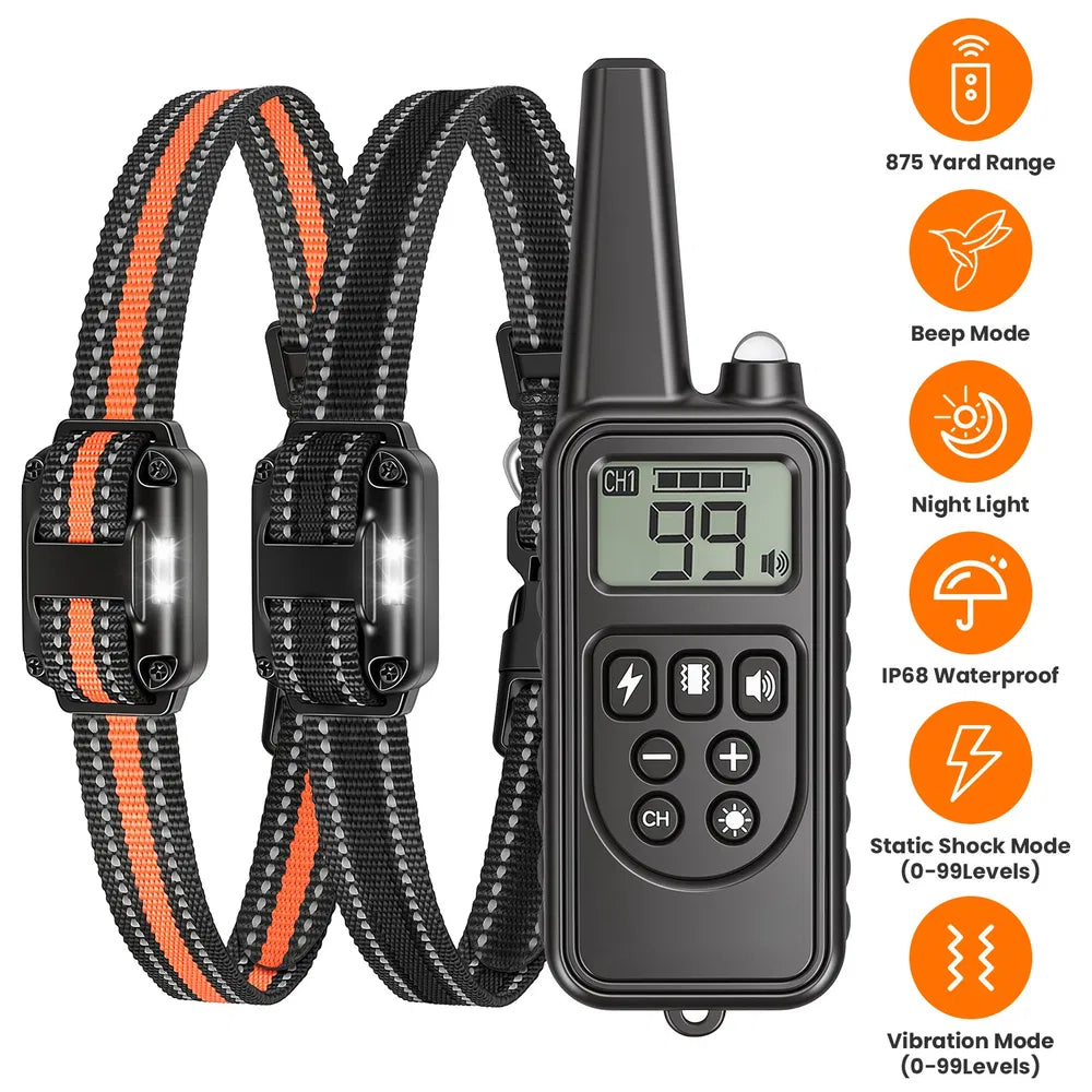Dog Training Collar with Remote Rechargeable Dog Training Collar IP68 Waterproof with 4 Training Modes 3 Channels for Me
