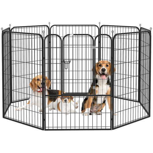 8 Panel Pet Playpen Play Yard Fence Home DIY Heavy-Duty Metal Foldable Indoor Outdoor 39"H