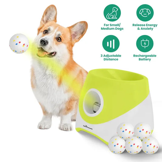 Automatic Dog Ball Launcher Rechargeable Interactive Pet Ball Thrower For Small Medium Dogs Interactive Dog Fetch Toy Wi