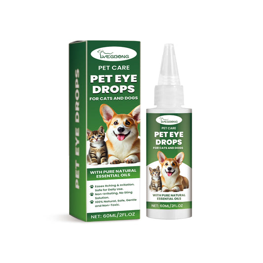 Dog Cat Eye Drops, Gentle Eye Care With Sodium Hyaluronate & Vitamin E, Soothe Irritation, 60ml Pet Eye Cleaner