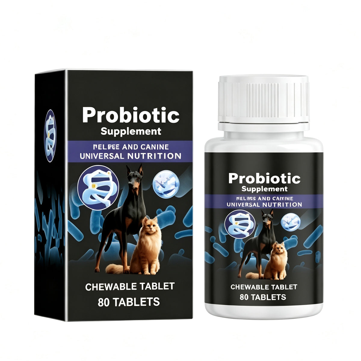 Pet Probiotic Chewable Tablets For Dogs & Cats Digestive Health Support, Immune Booster With Vitamin B2 & Yeast Selenium