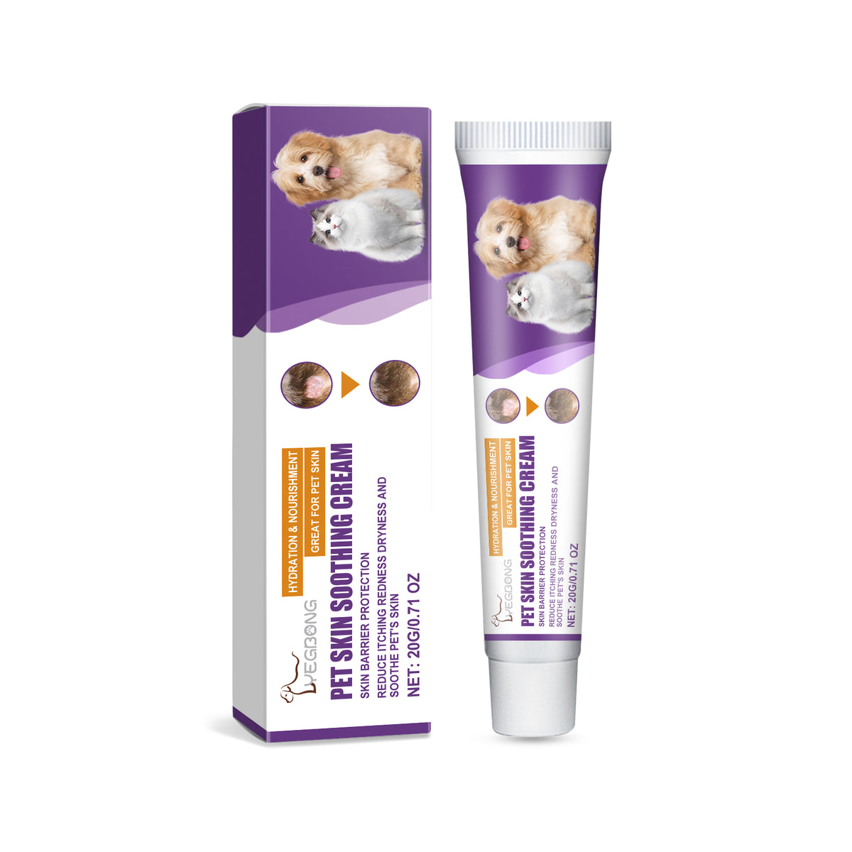 Pet Skin Soothing Cream, Skin Repair For Dogs & Cats, Soothe Itching Redness Dry Skin, Safe Gentle Skin Care For Pets 20