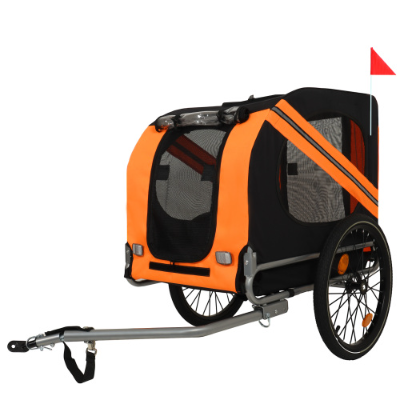 Large Folding Bike Trailer For Dogs 120LB Capacity All-Terrain Pet Carrier, Durable Steel Frame For Cycling, Jogging, Ca